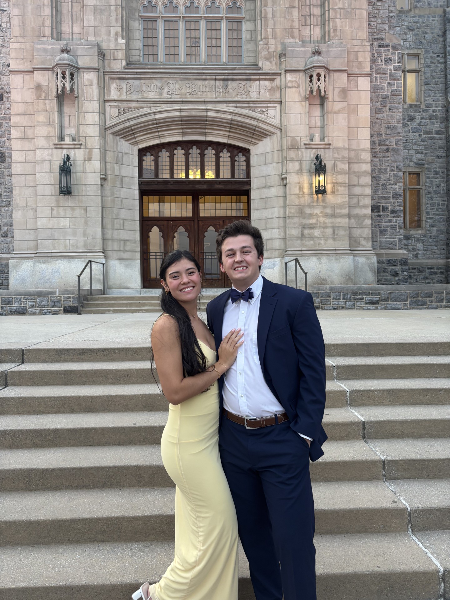 Charlie Steinman dressed up for a formal with his girlfriend