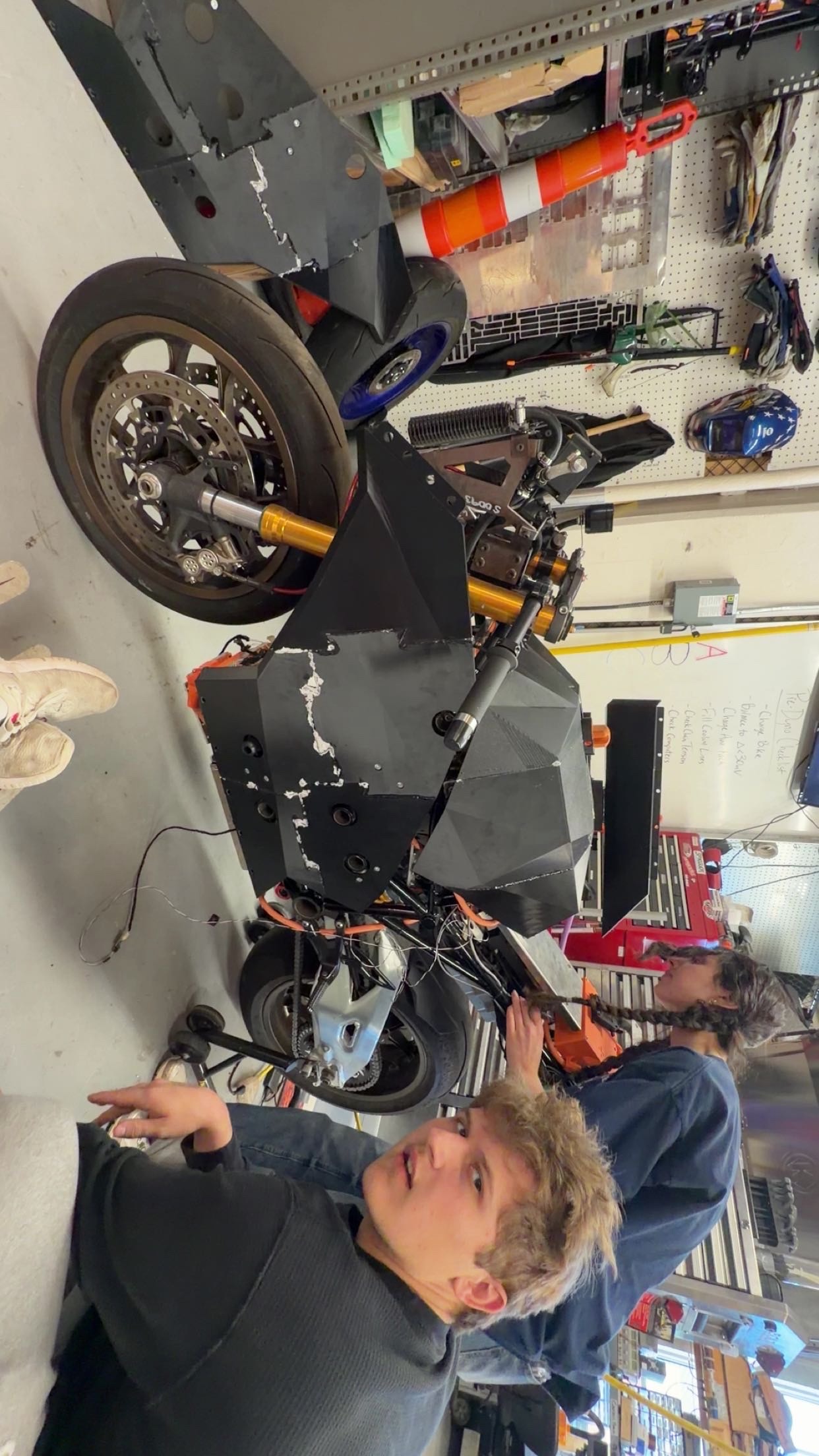 Multiple fairings test fit on the bike