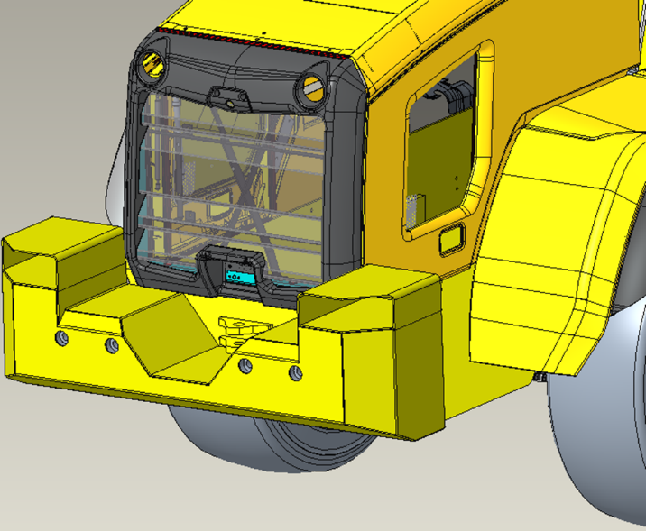 Counterweight concept iteration 1 &mdash; early boxy geometry