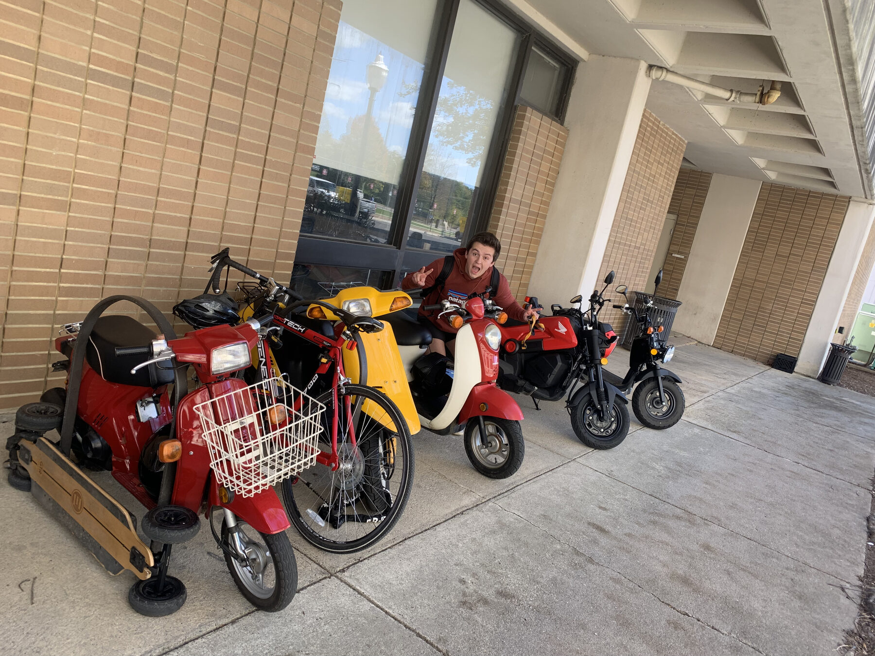 The moped crew lined up