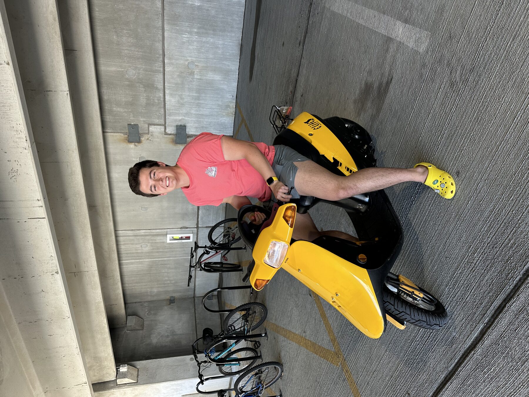 Riding to class