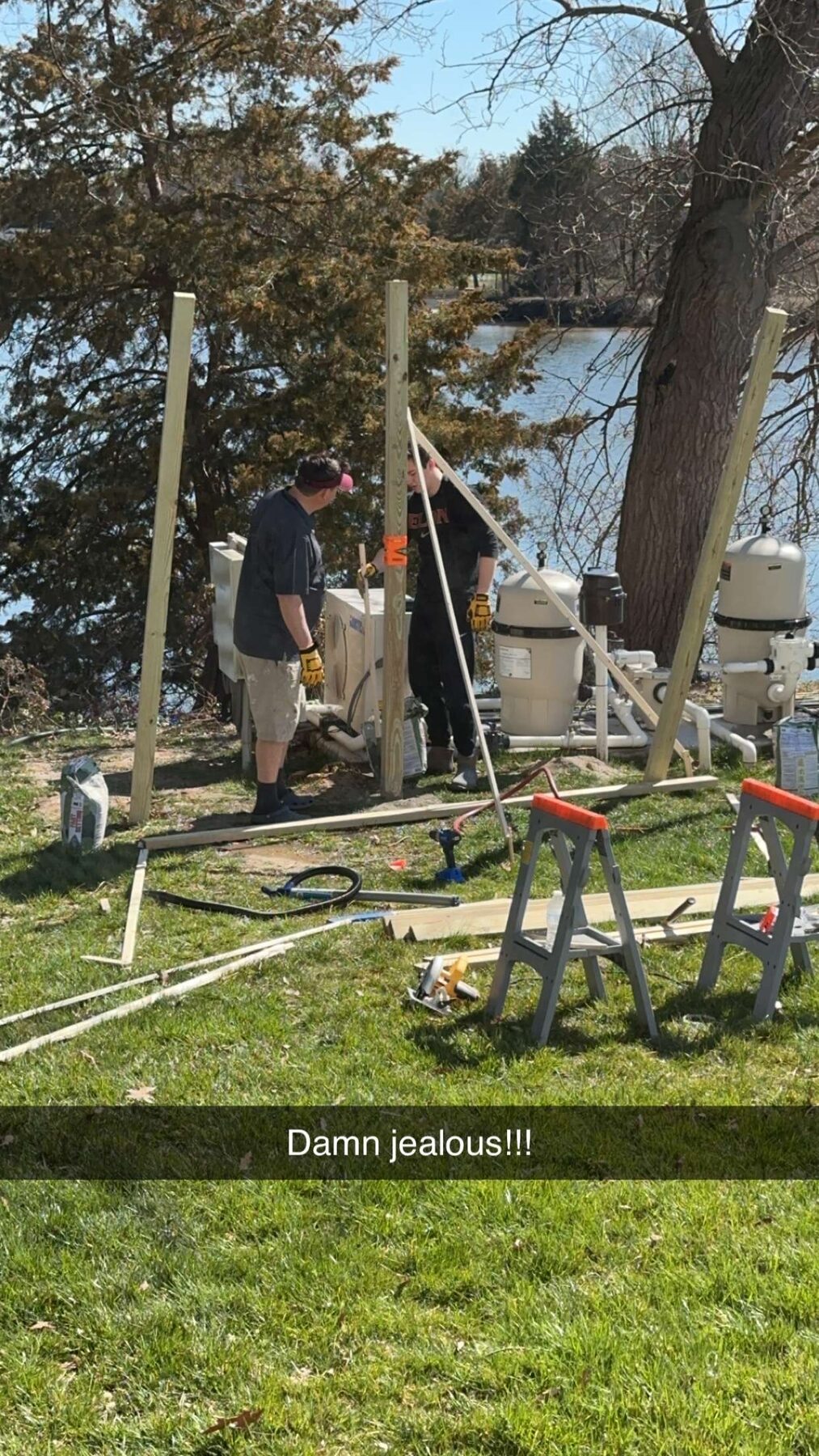 Building the pool equipment fence