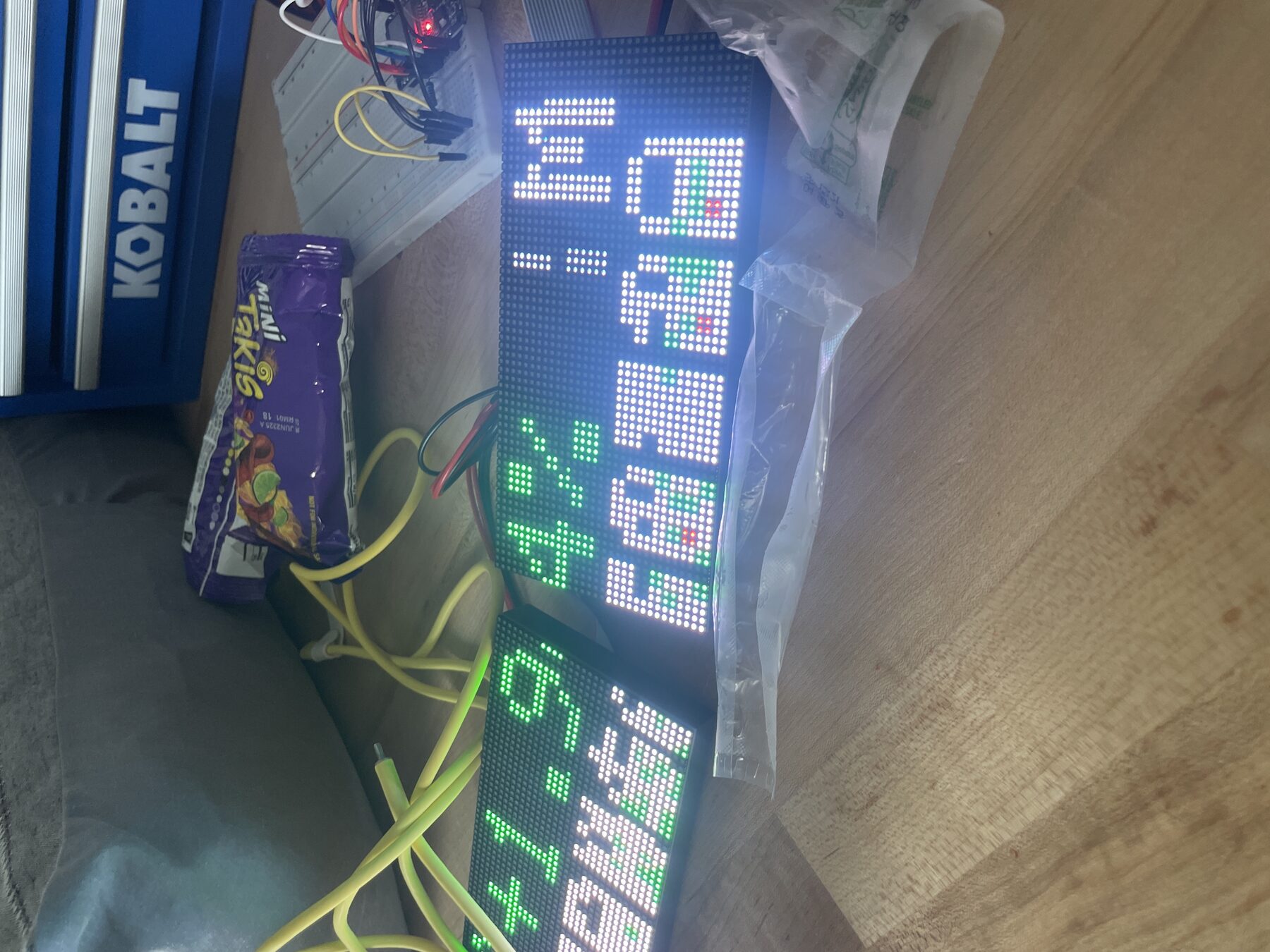 Early breadboard wiring stage